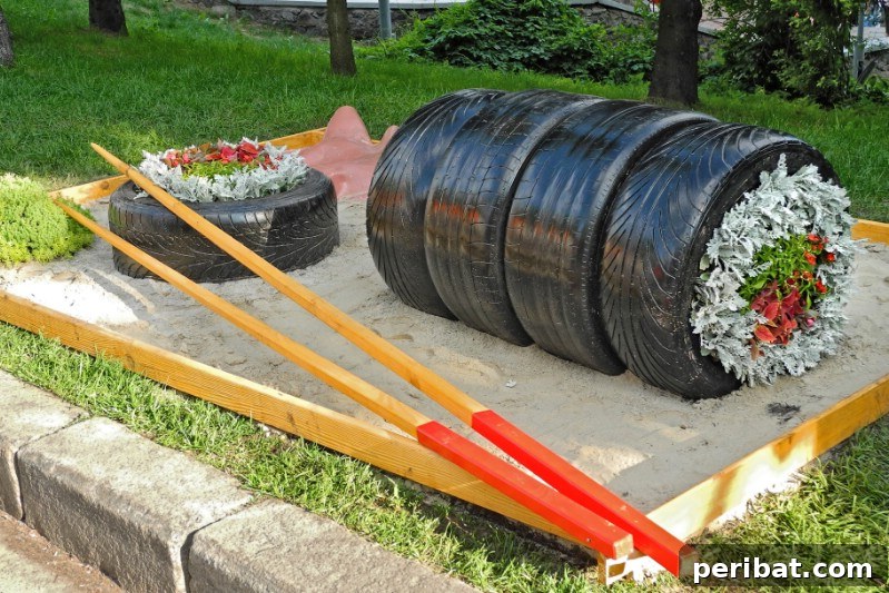 Rubber Reborn: 30 Garden Tire Transformations 17 Sushi Roll Tire Garden