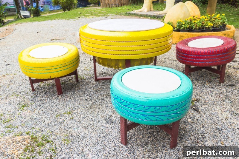 Rubber Reborn: 30 Garden Tire Transformations 21 DIY Tire Stools