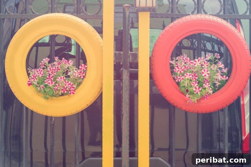Rubber Reborn: 30 Garden Tire Transformations 23 Create a Tire Fence