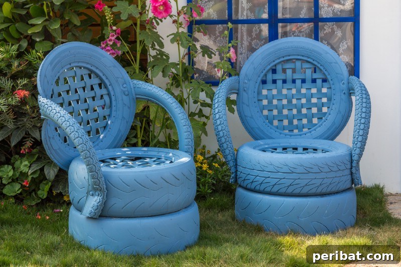 Rubber Reborn: 30 Garden Tire Transformations 5 Tire Chairs