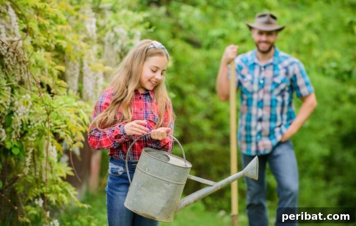 Couple doing garden chores.