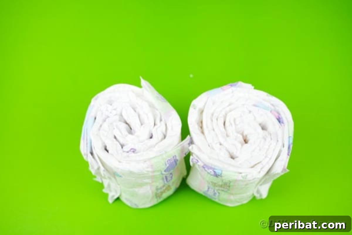 Two rolls of diapers