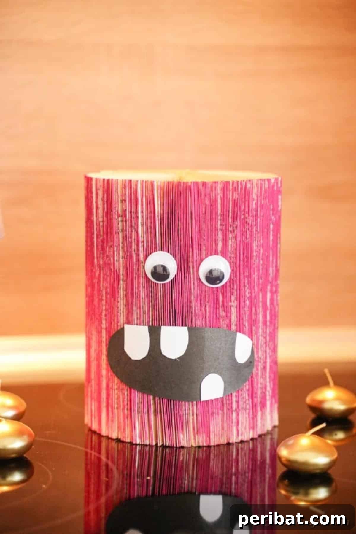 Pink monster on table