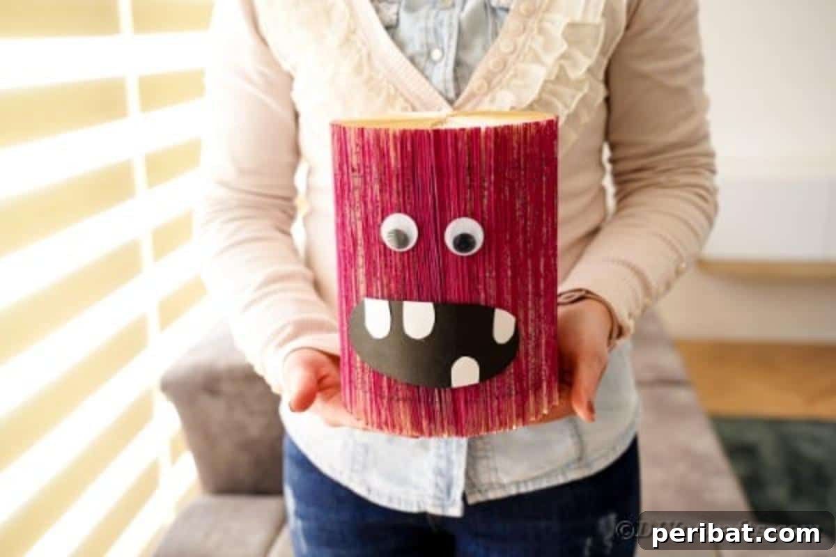 Pink monster on table