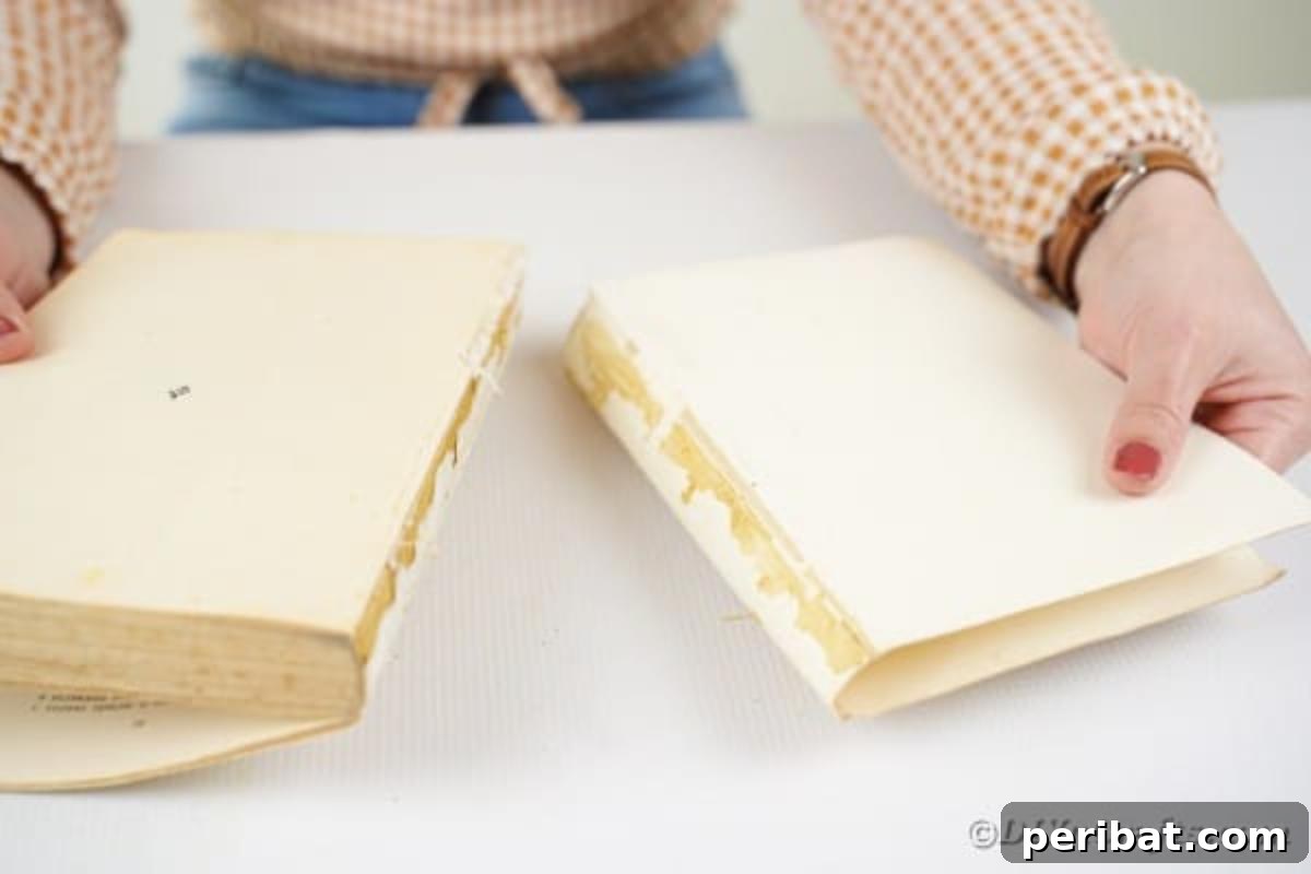 Preparing book for crafting