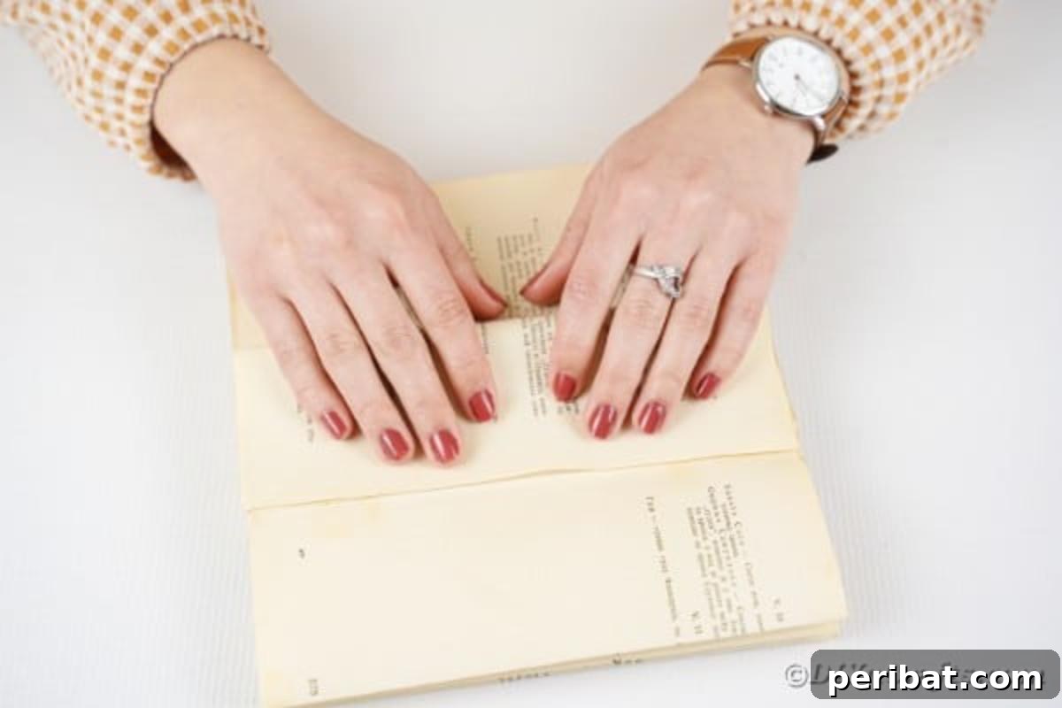 Folding pages in old book