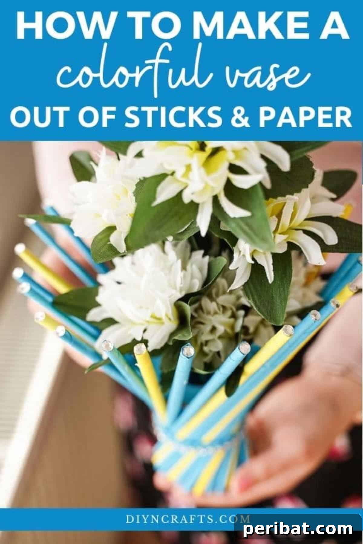 Woman holding beautifully crafted DIY twisted vase