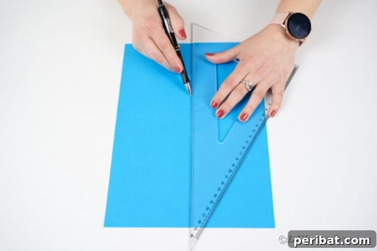 Measuring paper for vase strips