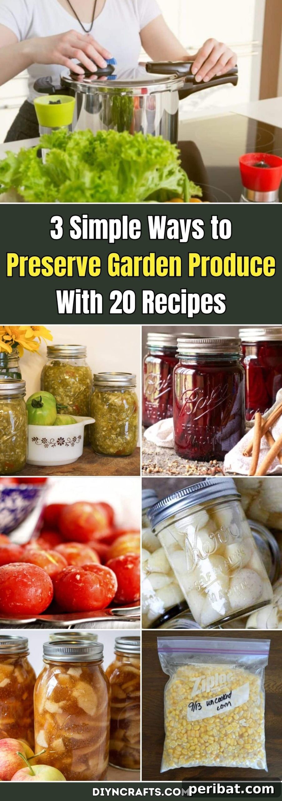 Extend Your Garden Harvest: 3 Simple Preservation Methods and 20 Flavorful Recipes 2 3 Simple Ways to Preserve Garden Produce With 20 Recipes pinterest image