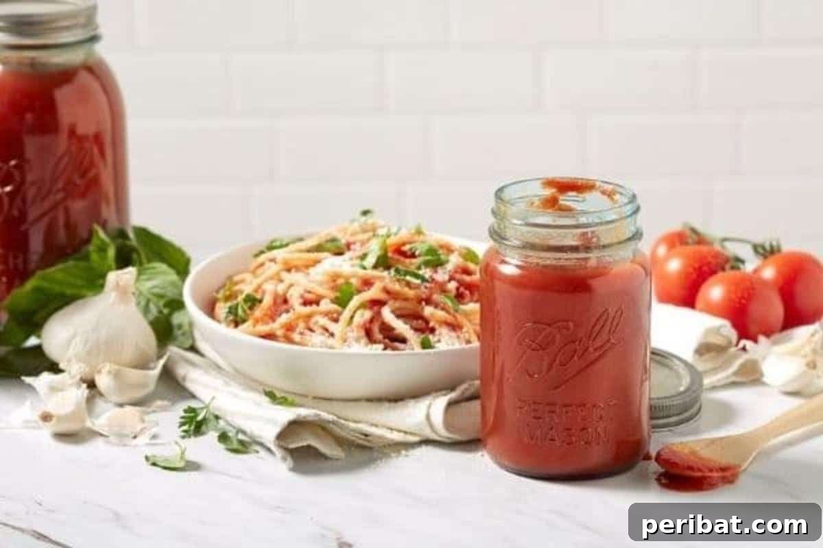 Extend Your Garden Harvest: 3 Simple Preservation Methods and 20 Flavorful Recipes 28 Mason jar of tomato sauce