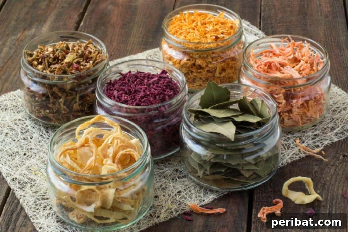 Extend Your Garden Harvest: 3 Simple Preservation Methods and 20 Flavorful Recipes 9 Jars of dried foods