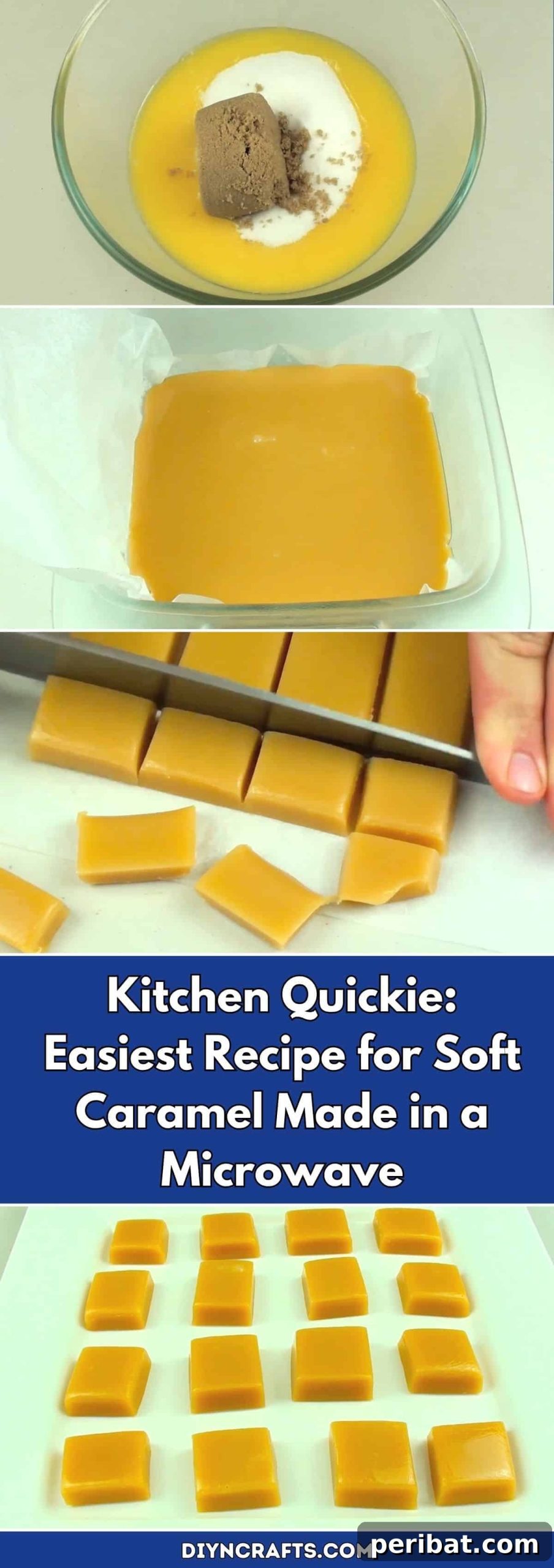 Effortless Microwave Soft Caramel Recipe 2 Kitchen Quickie: Easiest Recipe for Soft Caramel Made in a Microwave pinterest image