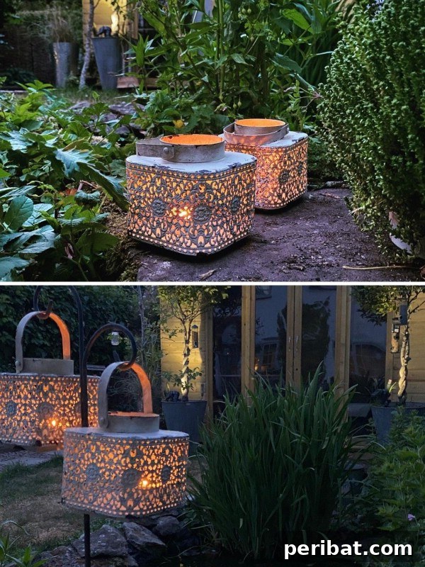 32 DIY Vintage Garden Crafts to Add Rustic Charm 32 A pair of elegant French Vintage Lanterns, ideal for adding ambient light and classic style to a garden.
