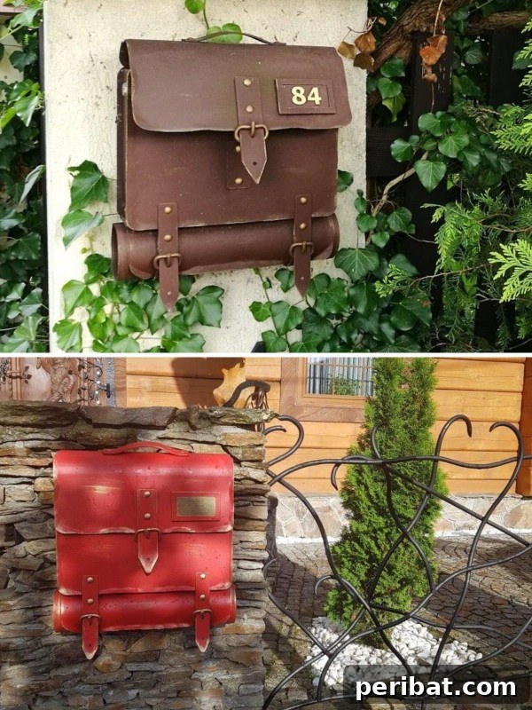 32 DIY Vintage Garden Crafts to Add Rustic Charm 34 A versatile Metal Mailbox or Garden Organizer, offering a functional and vintage accent for outdoor spaces.