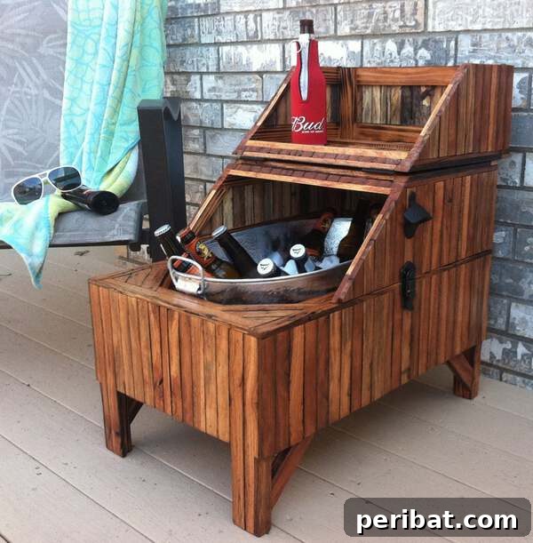 Build Your Best Backyard Bar: 45 DIY Ideas for Effortless Gatherings 11 Washtub reclaimed wood bar