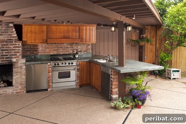 Build Your Best Backyard Bar: 45 DIY Ideas for Effortless Gatherings 13 Brick outdoor kitchen