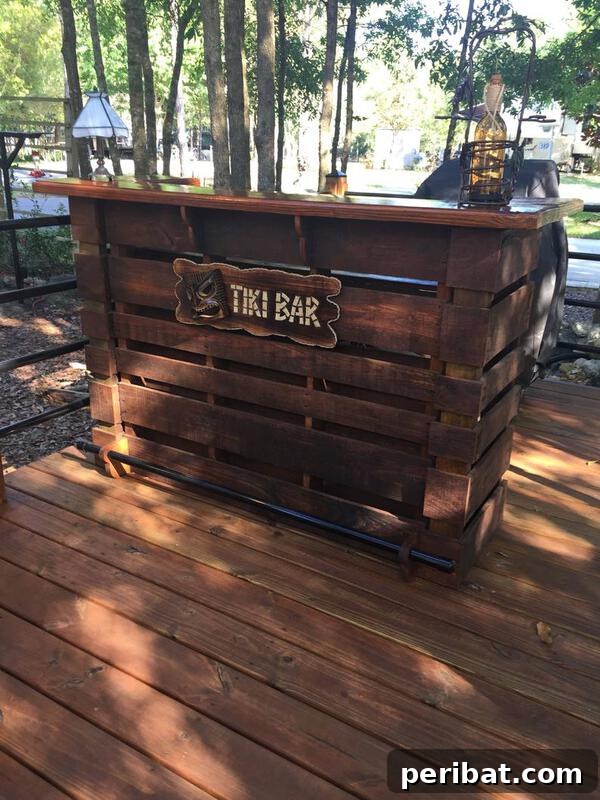 Build Your Best Backyard Bar: 45 DIY Ideas for Effortless Gatherings 27 Kona pallet bar
