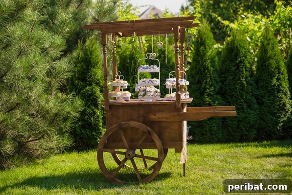 Build Your Best Backyard Bar: 45 DIY Ideas for Effortless Gatherings 29 Rolling wood cart