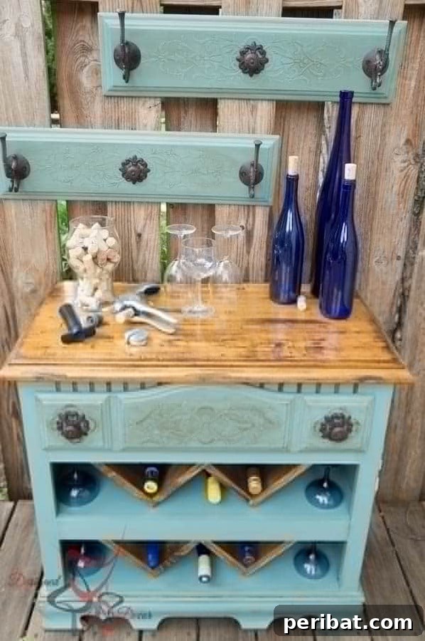 Build Your Best Backyard Bar: 45 DIY Ideas for Effortless Gatherings 4 Upcycled chest wine bar