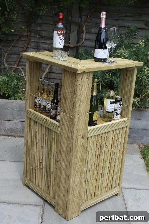 Build Your Best Backyard Bar: 45 DIY Ideas for Effortless Gatherings 40 Blonde wood corner bar