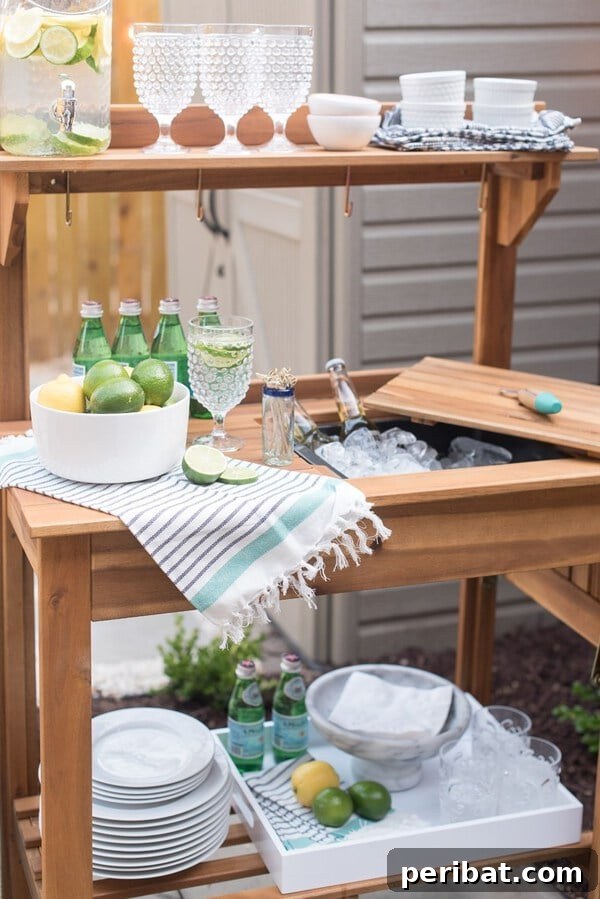 Build Your Best Backyard Bar: 45 DIY Ideas for Effortless Gatherings 8 Wooden cooler and bar