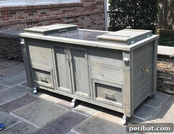 Build Your Best Backyard Bar: 45 DIY Ideas for Effortless Gatherings 10 Double cooler bar