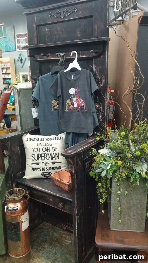 Dark stain hall stand made from vintage doors