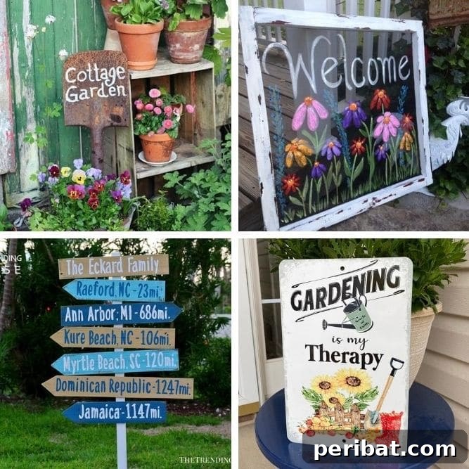 Featured image of various garden signs enhancing outdoor spaces