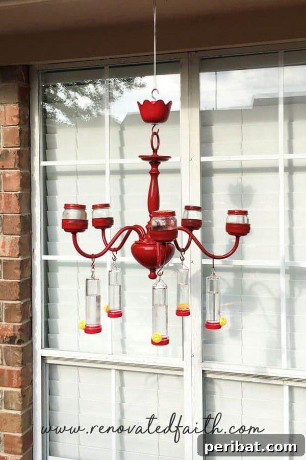 Elevate Your Outdoors with DIY Hanging Accents 13 Chandelier bird feeder