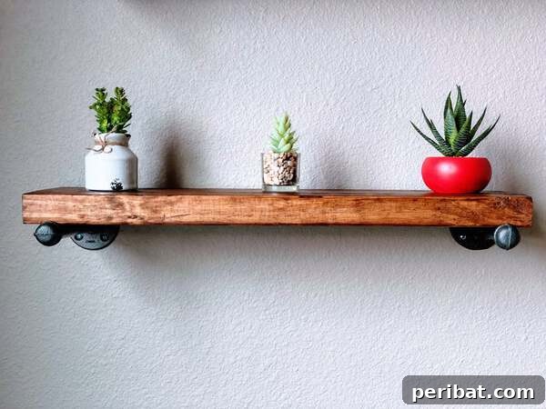Creating Your Rustic Bedroom Oasis 21 Reclaimed wood shelves with industrial pipe brackets and succulents