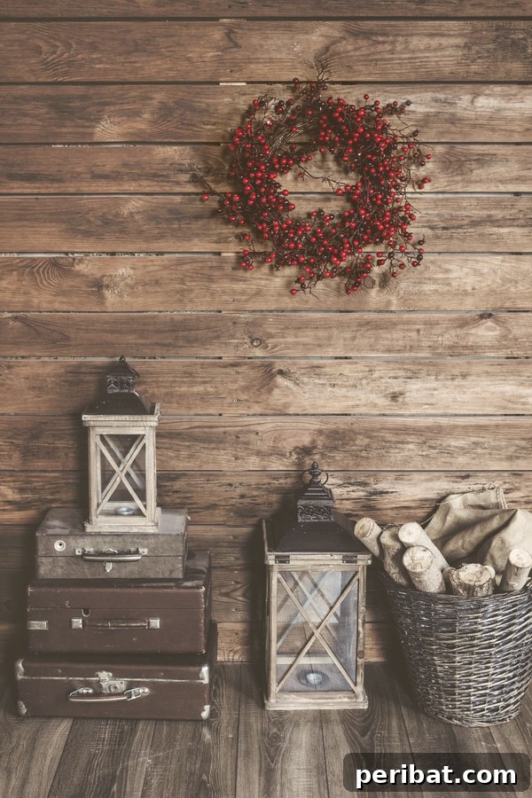 Creating Your Rustic Bedroom Oasis 30 Stacked vintage luggage with an old lantern