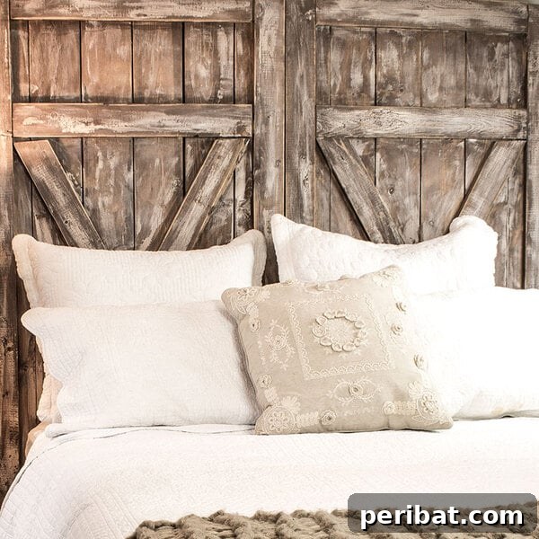 Creating Your Rustic Bedroom Oasis 33 Barn door style bed frame made from old doors
