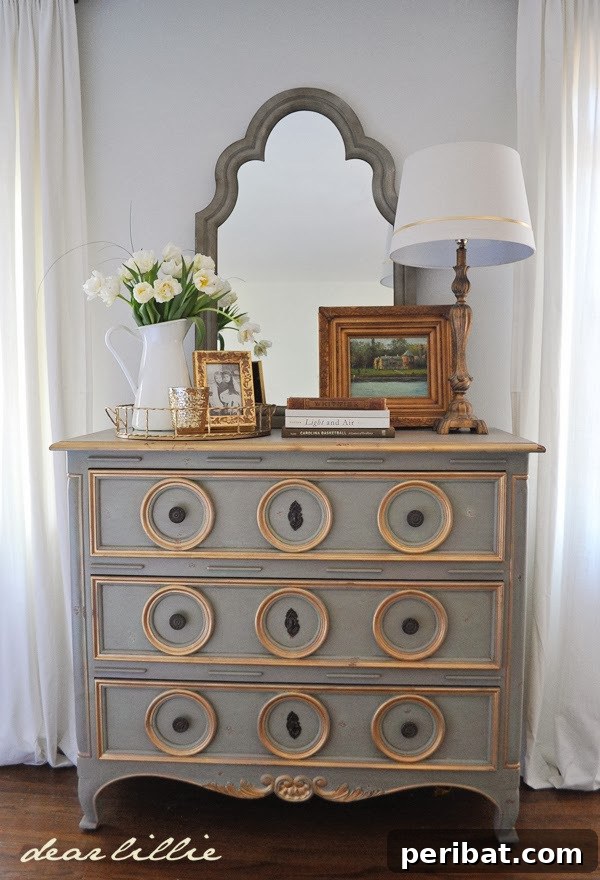 Creating Your Rustic Bedroom Oasis 10 Grey weathered dresser with intricate details