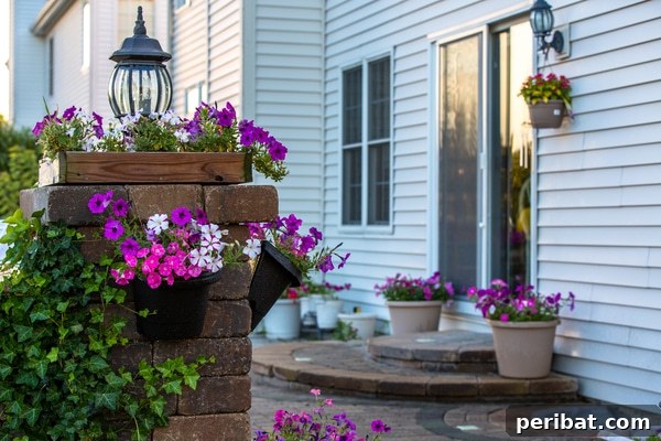 Smart DIY Integrated Planters for Maximizing Tiny Outdoor Areas 10 Brick columns with integrated planters on top and around the base.