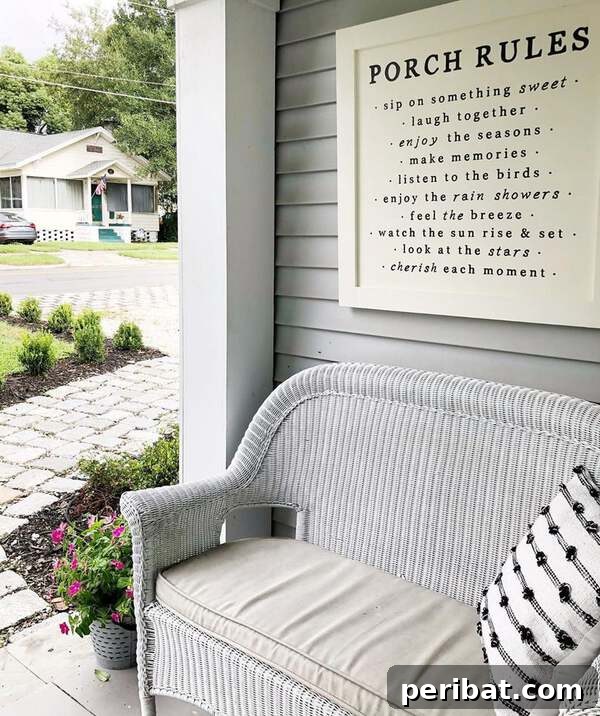 Porch rules above seat