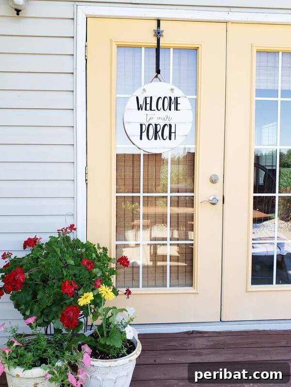 Welcome to our porch sign