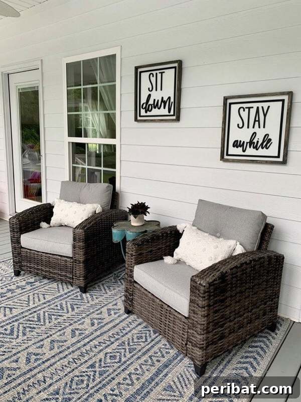Sit down stay awhile signs