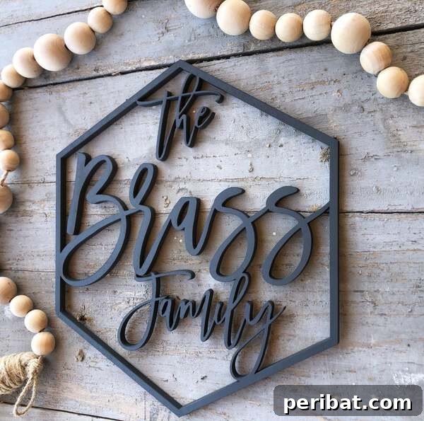 Family name sign in black