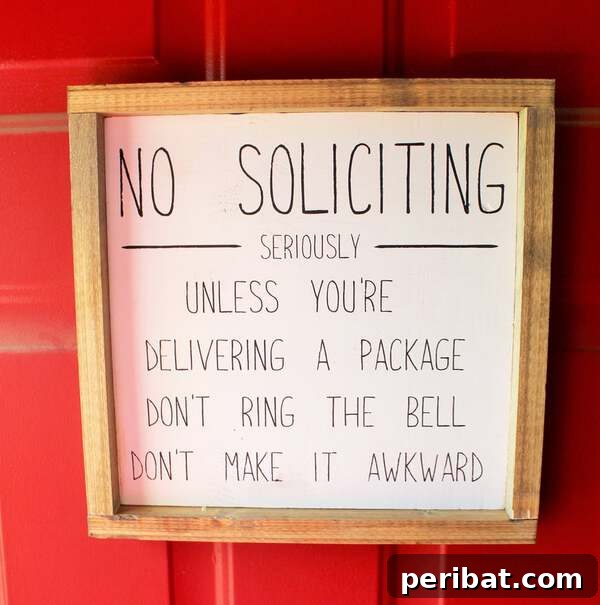 No soliciting rae dunn sign