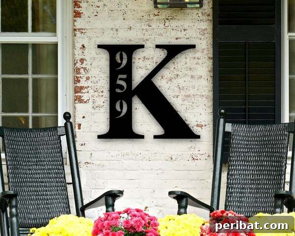 Metal mongram house number