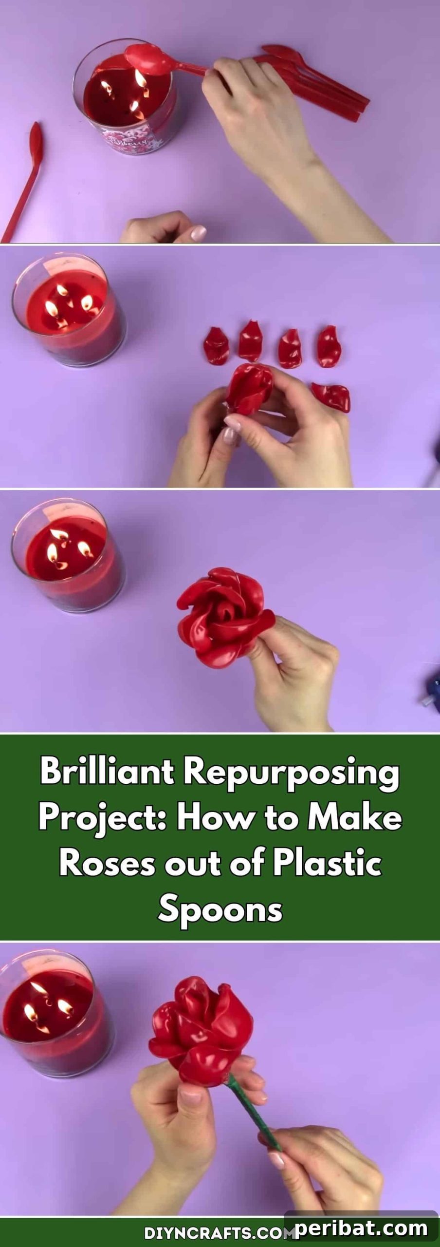 Brilliant Repurposing Project: How to Make Roses out of Plastic Spoons pinterest image