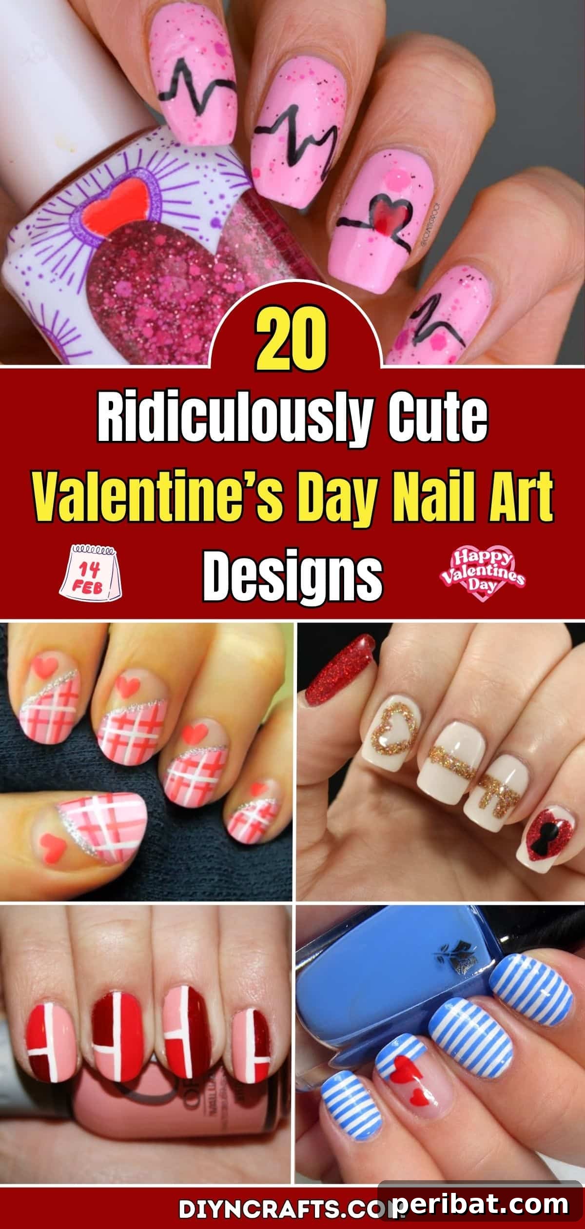 Irresistibly Charming Valentine Nail Ideas 2 20 Ridiculously Cute Valentine’s Day Nail Art Designs pinterest image