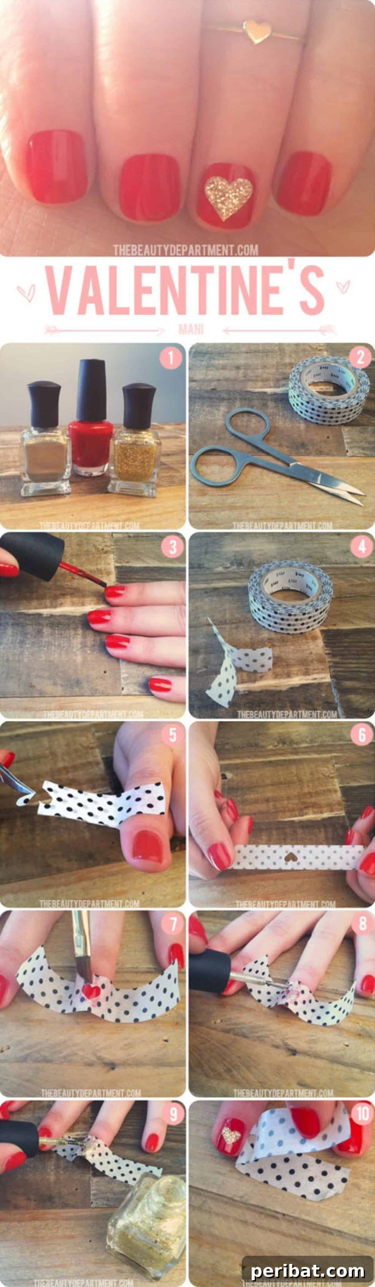 Irresistibly Charming Valentine Nail Ideas 13 Simple Heart nail art