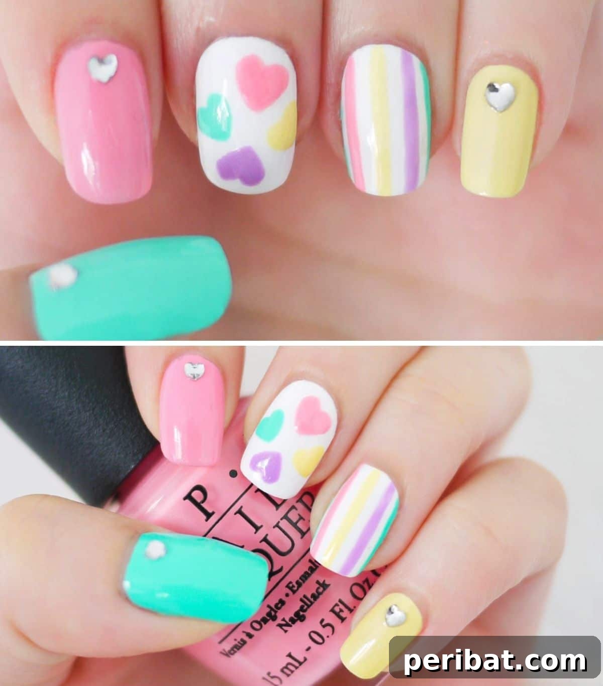 Irresistibly Charming Valentine Nail Ideas 22 Pastel Love nail art