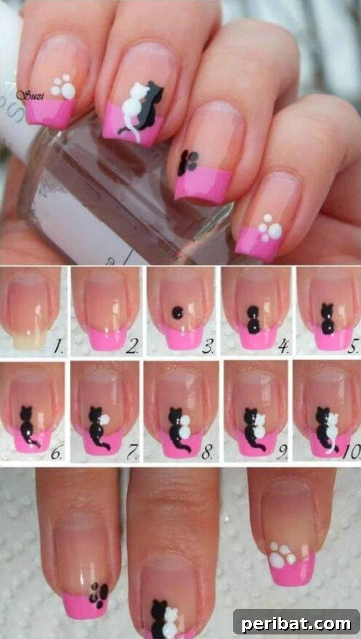 Irresistibly Charming Valentine Nail Ideas 5 Cats in Love nail art