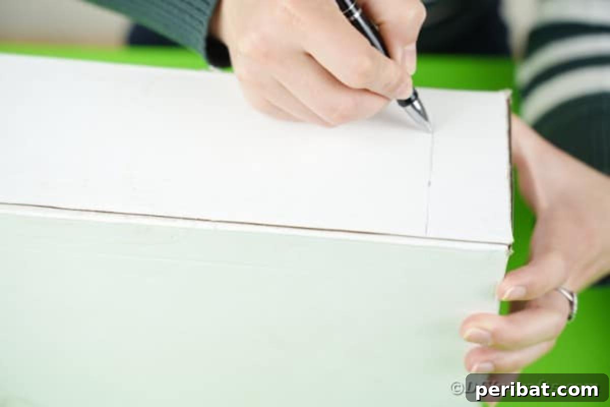 Drawing drawer line on white box