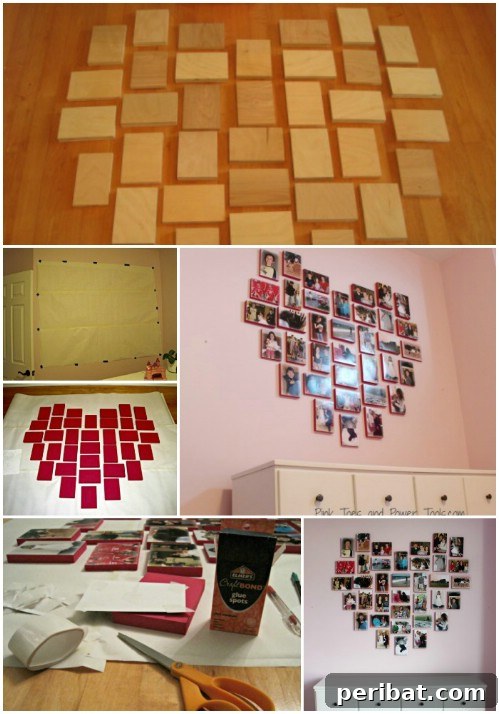 25 Genius Ways to Showcase Your Favorite Photos 12 Heart Collage - Wooden Photo Art