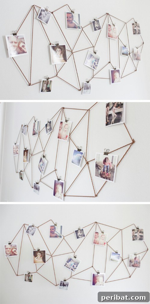 25 Genius Ways to Showcase Your Favorite Photos 15 Geometric Wiring - Contemporary Photo Showcase