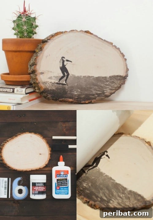 25 Genius Ways to Showcase Your Favorite Photos 17 Wood Slice - Natural Photo Art