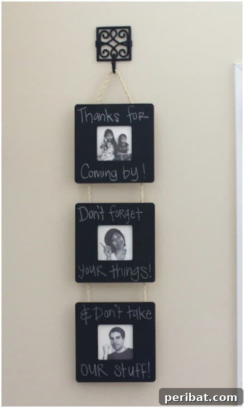 25 Genius Ways to Showcase Your Favorite Photos 4 Hanging Chalkboard Frame - DIY Photo Display